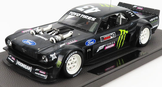 TOPMARQUES - 1/18 - FORD USA - MUSTANG HOONIGAN N 43 COUPE 1965 KEN BLOCK - EDITION 2020 - BLACK WHITE