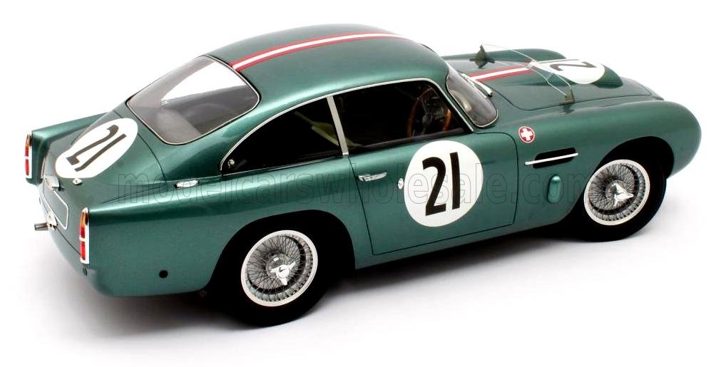 MODEL-CARS - 1/12 - ASTON MARTIN - DB4 GT 3.0L S6 TEAM ECURIE TROIS CHEVRONS N 21 24h LE MANS 1959 H.PATTHEY - R.CALDERARI - GREEN MET