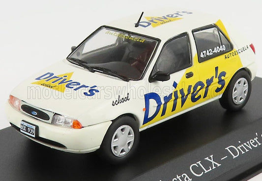 EDICOLA - 1/43 - FORD ENGLAND - FIESTA CLX DRIVER'S 1997 - WHITE YELLOW