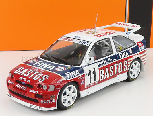 IXO-MODELS - 1/24 - FORD ENGLAND - ESCORT RS COSWORTH BASTOS N 11 RALLY YPRES 1995 M.DUEZ - D.GRATALOUP - RED WHITE BLUE