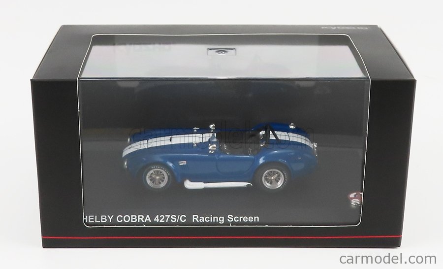 KYOSHO - 1/43 - FORD USA - SHELBY COBRA 427/SC SPIDER RACING SCREEN 1965 - BLUE MET WHITE