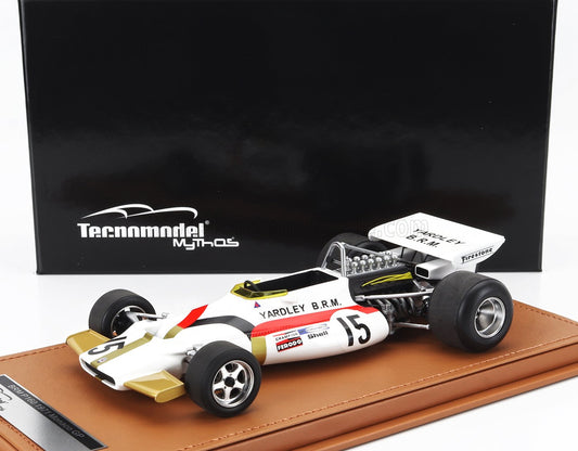 TECNOMODEL - 1/18 - BRM - F1 P160 N 15 MONACO GP 1971 PEDRO RODRIGUEZ - WHITE RED GOLD