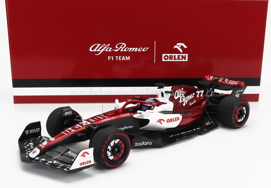 MINICHAMPS - 1/18 - ALFA ROMEO - F1 C42 TEAM ORLEN RACING N 77 6th BAHRAIN GP 2022 VALTTERI BOTTAS - WHITE RED MET