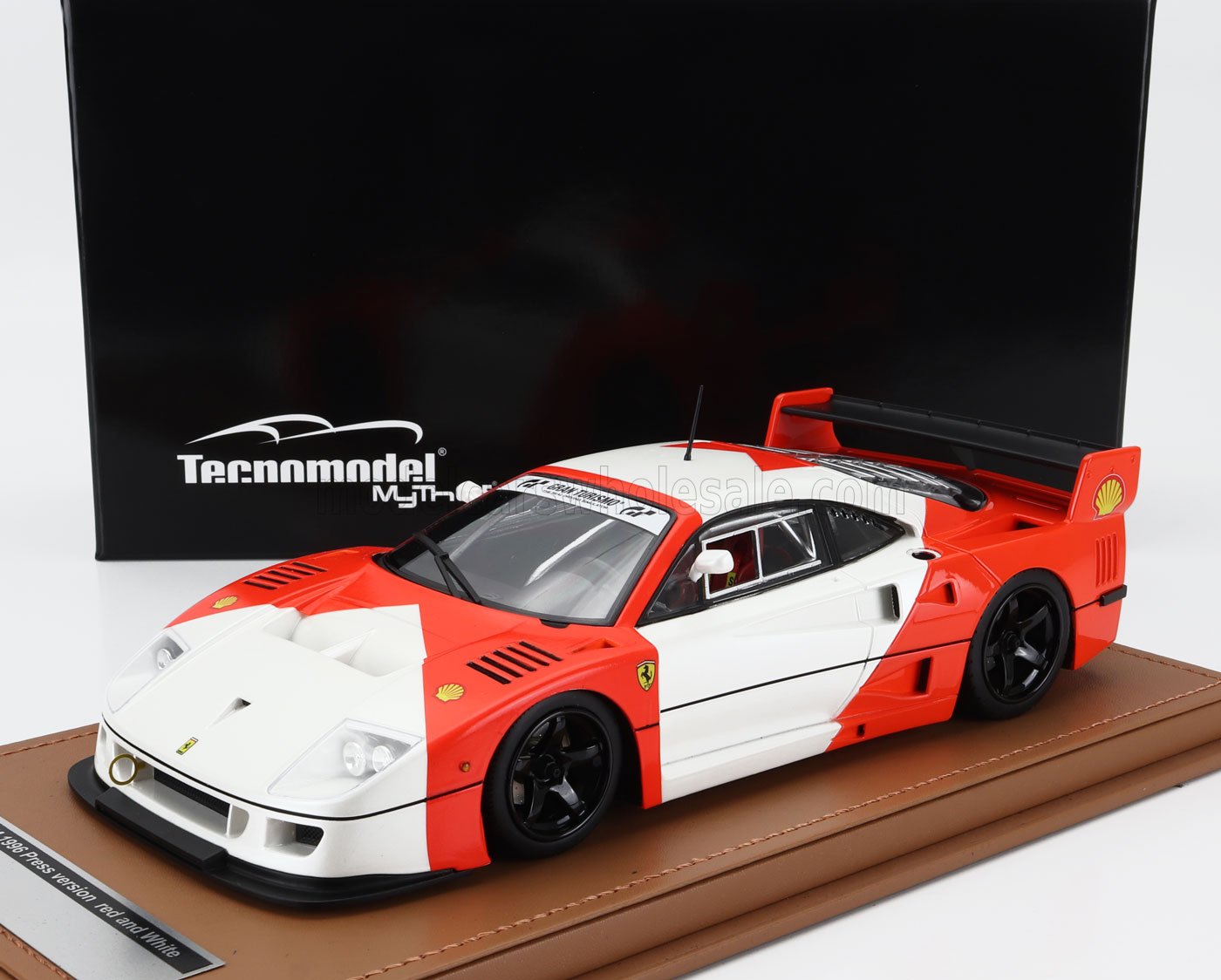 TECNOMODEL - 1/18 - FERRARI - F40 LM N 0 RACING 1996 - BLACK WHEELS - WHITE RED