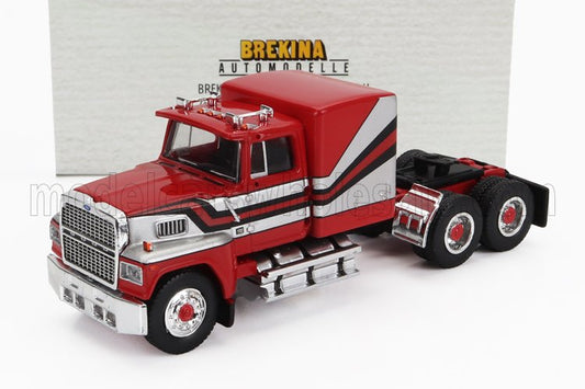 BREKINA PLAST - 1/87 - FORD USA - 9000 TRACTOR TRUCK 3-ASSI 1986 - RED SILVER