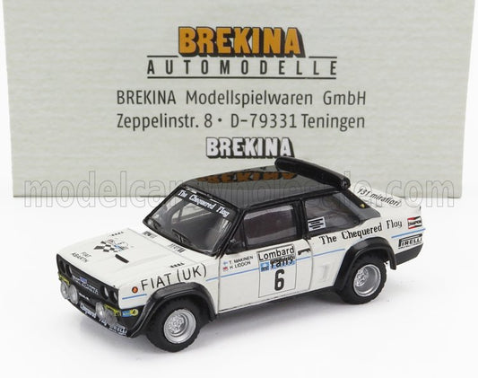 BREKINA PLAST - 1/87 - FIAT - 131 ABARTH N 6 RALLY RAC LOMBARD 1977 TIMO MAKINEN - HENRY LIDDON - WHITE BLACK