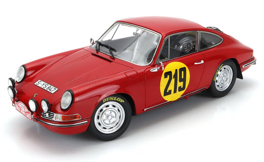 MATRIX SCALE MODELS - 1/18 - PORSCHE - 911S 2.0L COUPE N 219 3rd RALLY MONTECARLO 1967 VIC ELFORD - DAVID STONE - RED