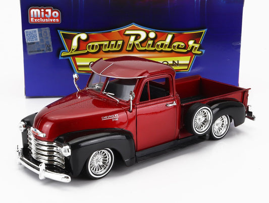 WELLY - 1/24 - CHEVROLET - 3100 PICK-UP LOW RIDER 1953 - RED MET BLACK