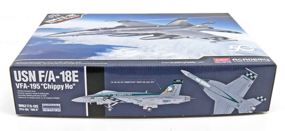 ACADEMY - 1/72 - FIGHTER - USN F/A-18E VFA-195 CHIPPY HO USA AIR-FORCE FIGHTER-BOMBER - CACCIA BOMBARDIERE 2012 - MILITARY Academy Plastic Model modellino da collezione 29 lacasadelmodellismo