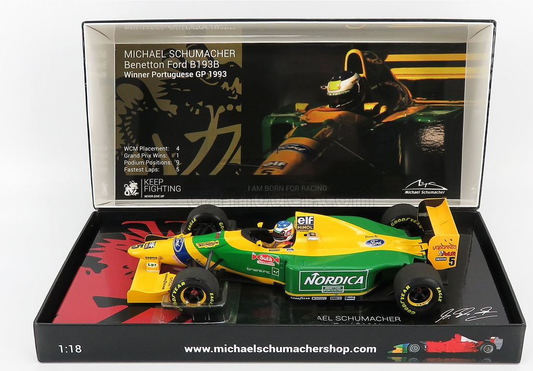 MINICHAMPS - BENETTON - F1 B193B TEAM BENETTON FORD N 5 WINNER PORTUGAL GP 1993 MICHAEL SCHUMACHER