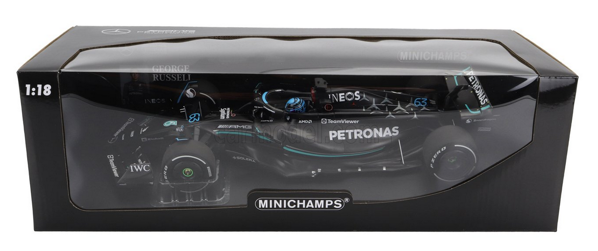 MINICHAMPS - 1/18 - MERCEDES GP - F1 W14 TEAM MERCEDES-AMG PETRONAS FORMULA ONE N 63 AUSTRALIAN GP 2023 GEORGE RUSSEL - MATT BLACK