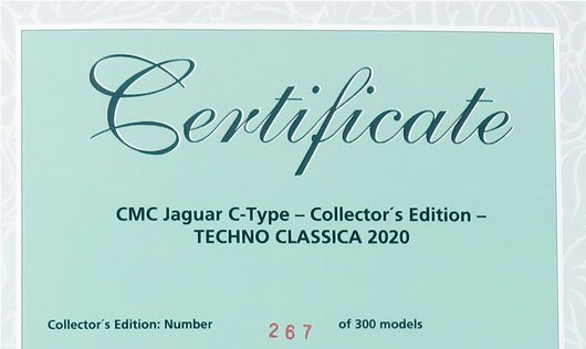 CMC - 1/18 - JAGUAR - C-TYPE SPIDER 1952 - TECHNO CLASSICA 2020 - GOLD