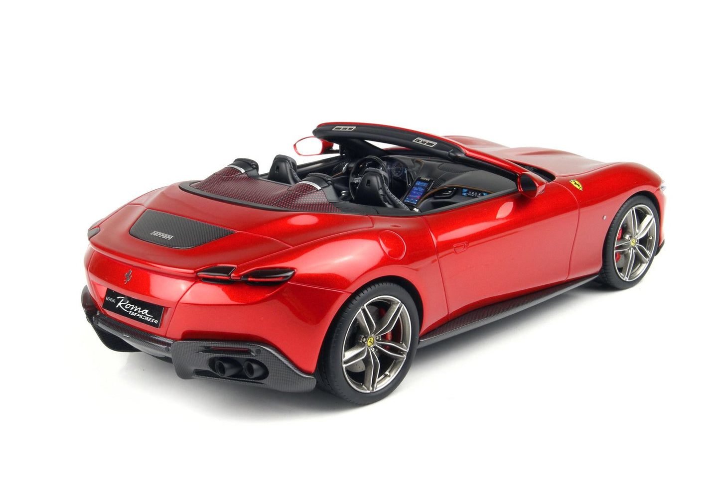 BBRModels - Ferrari Roma Spider 2023 Tetto Aperto Rosso Magma  con Vetrinetta