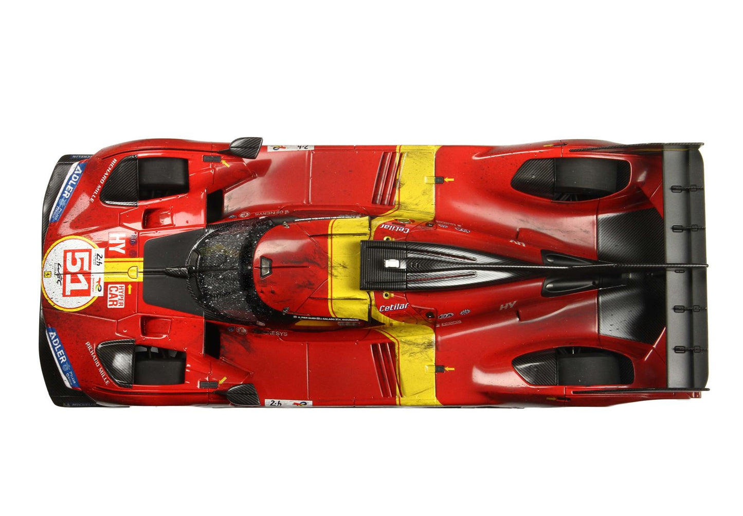 BBRModels - Ferrari 499P vincitrice Le Mans 2023 Edizione limitata usure fine gara  con Vetrinetta inclusa