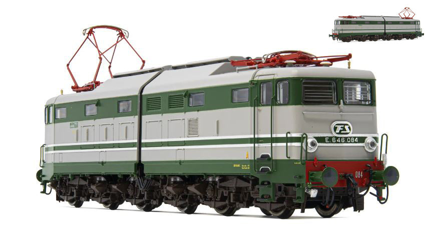 FS ELECTRIC LOCOMOTIVE E 646 2nd SERIES GREEN GREY ALUM. EPOCA IIIb 1:87