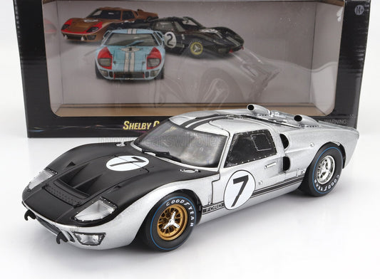 SHELBY-COLLECTIBLES - 1/18 - FORD USA - GT40 MKII 7.0L V8 TEAM ALAN MANN RACING LTD. N 7 24h LE MANS 1966 G.HILL - B.MUIR - SILVER BLACK