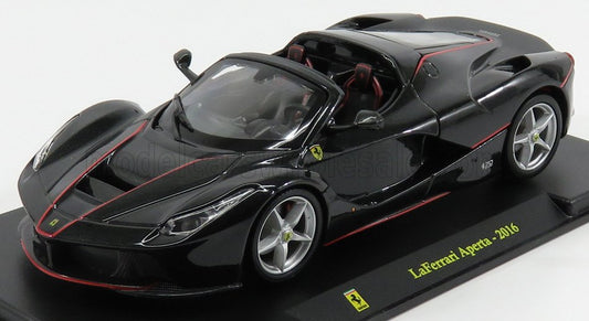 EDICOLA - 1/24 - FERRARI - LAFERRARI APERTA SPIDER 2016 - CON VETRINA - WITH SHOWCASE - BLACK MET