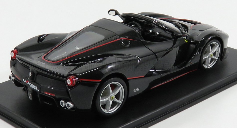 EDICOLA - 1/24 - FERRARI - LAFERRARI APERTA SPIDER 2016 - CON VETRINA - WITH SHOWCASE - BLACK MET