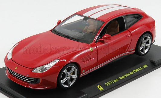 EDICOLA - 1/24 - FERRARI - GTC4 LUSSO 2016 - INSPIRED BY THE F2003-GA - CON VETRINA - WITH SHOWCASE - RED WHITE