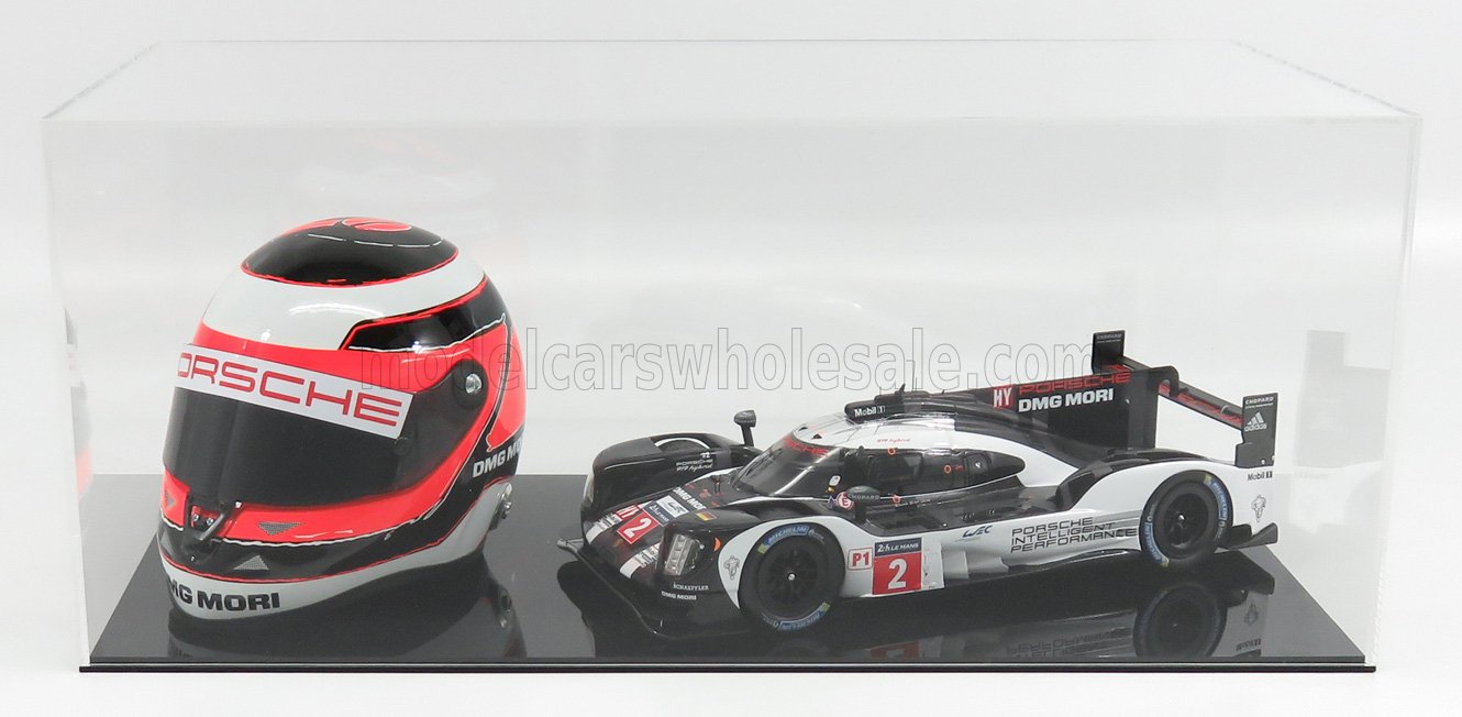 VETRINA DISPLAY BOX - VETRINA DISPLAY BOX - FOR 1/18 CAR AND 1/2 HELMET - BASE NERA - BLACK BASE - Lungh.LENGHT cm 44.0 X Largh.WIDTH cm 20.0 X Alt.HEIGHT cm 18.3 (altezza interna cm 17.4 ) - CAR AND HELMET NOT INCLUDED