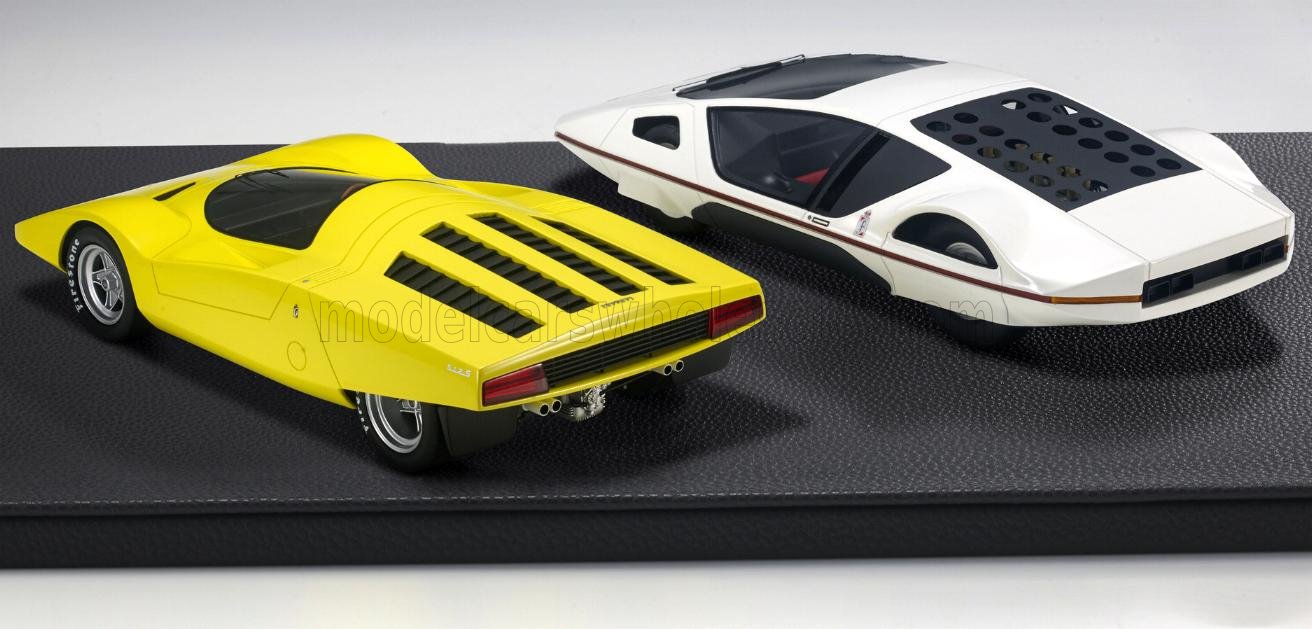 TOPMARQUES - 1/18 - FERRARI - PININFARINA SET - MODULO 1970 + 512S SPECIALE 1969 - WHITE YELLOW