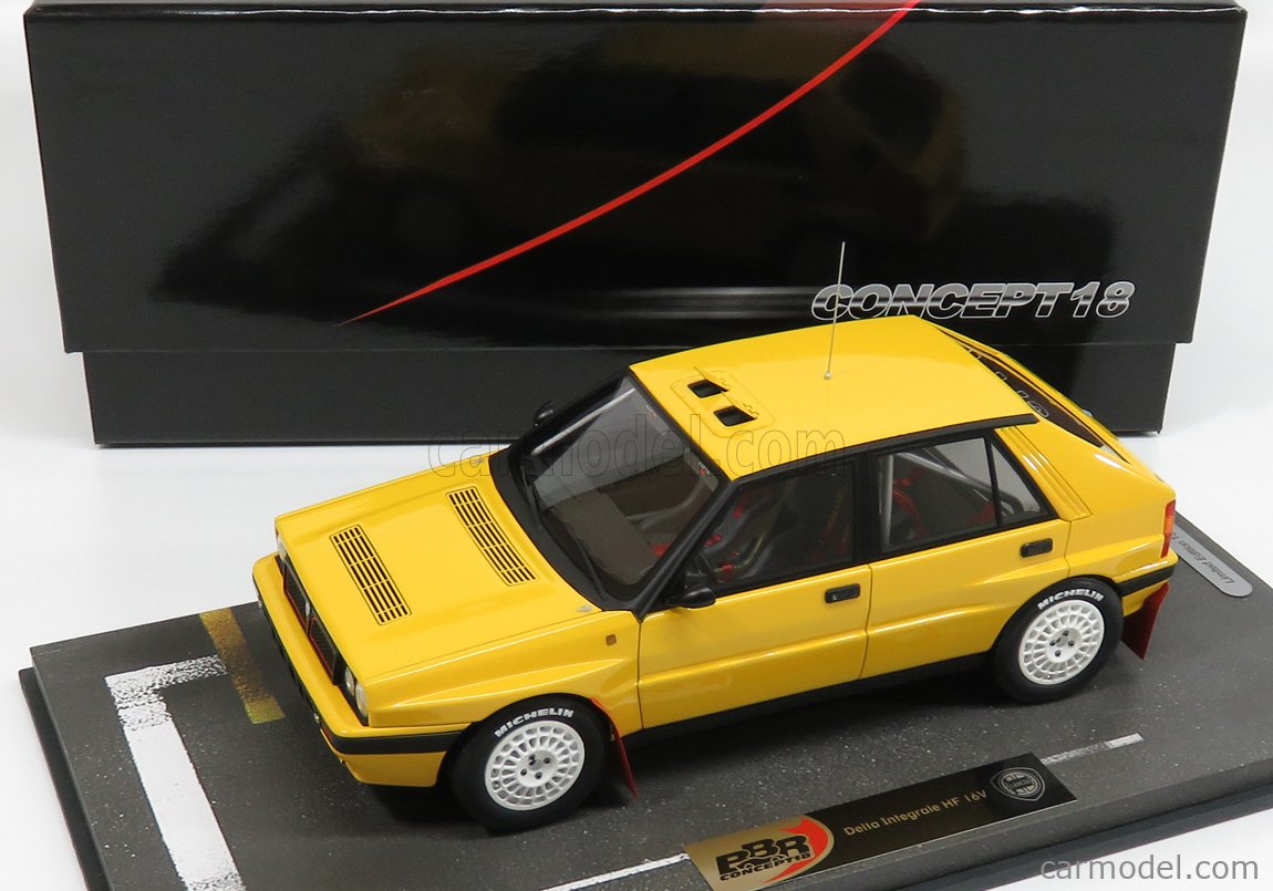 BBR-MODELS - 1/18 - LANCIA - DELTA HF INTEGRALE 16V N 0 BASE RALLY 1989 - YELLOW