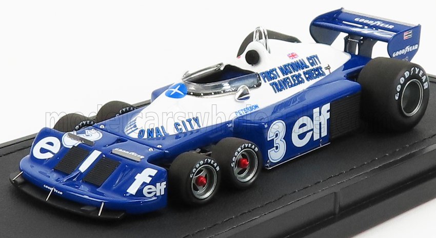 GP-REPLICAS - 1/43 - TYRRELL - F1 P34/2 ELF FORD SIX WHEELS N 3 SEASON GP 1977 R.PETERSON - BLUE WHITE