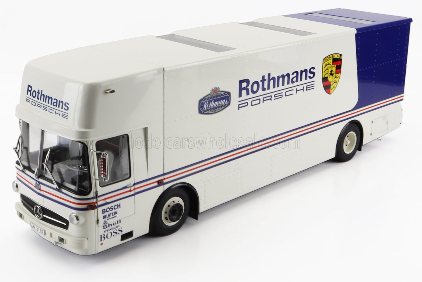 SCHUCO - MERCEDES BENZ - O317 TRUCK CAR TRANSPORTER PORSCHE ROTHMANS 1984