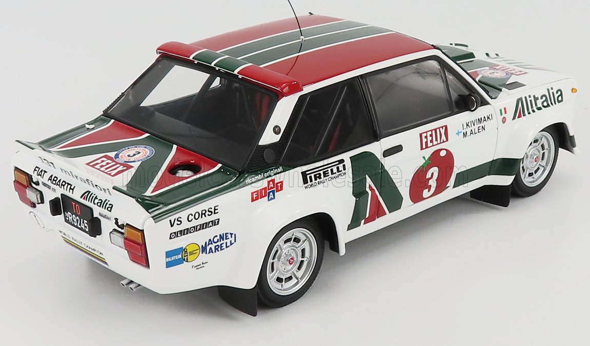 KYOSHO - 1/18 - FIAT - 131 ABARTH ALITALIA N 3 WINNER RALLY 1000 LAKES 1978 M.ALEN - I.KIVIMAKI - WHITE GREEN RED