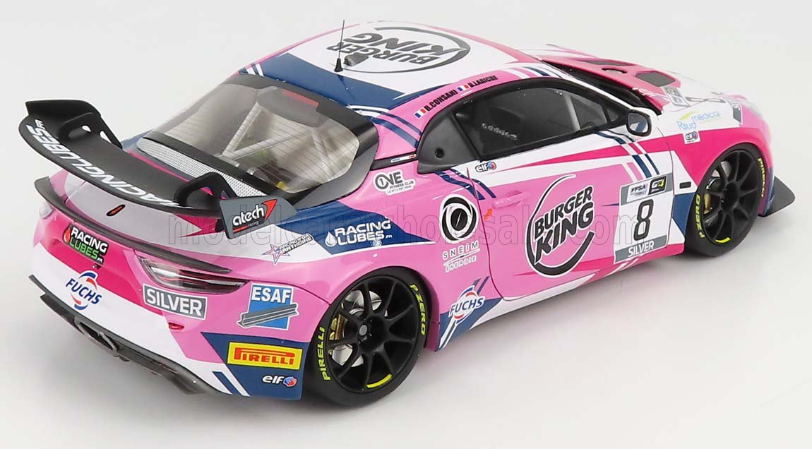 OTTO-MOBILE - 1/18 - RENAULT - A110 ALPINE GT4 TEAM SEED CAR N 8 2020 - PINK WHITE