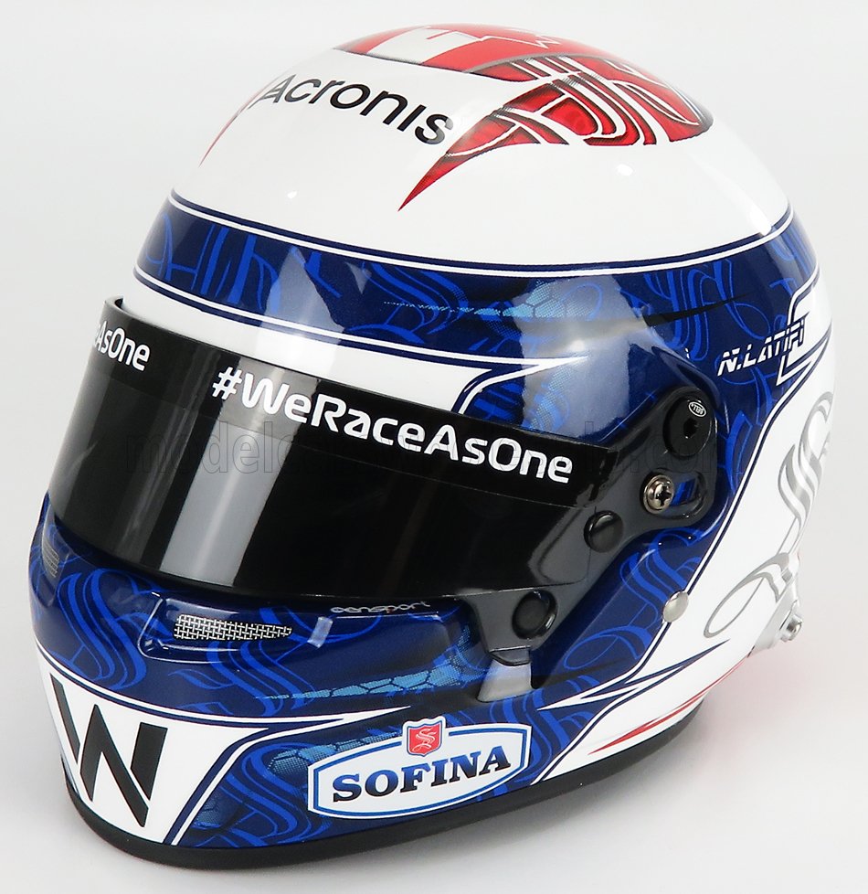 MINI HELMET - BELL HELMET - F1 CASCO HELMET WILLIAMS FW43B MERCEDES M12 EQ POWER+ TEAM WILLIAMS RACING N 6 BAHRAIN GP 2021 NICHOLAS LATIFI