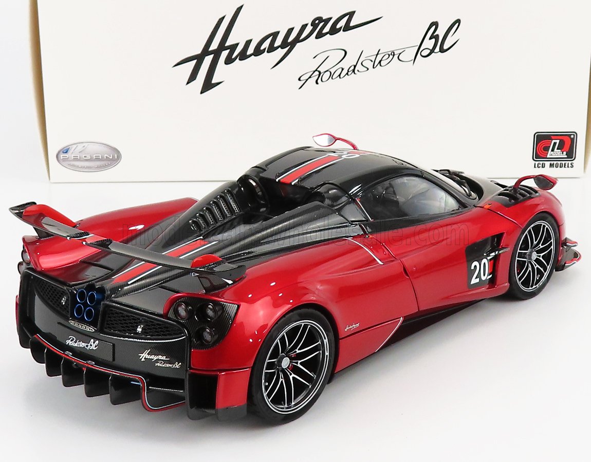 LCD-MODEL - 1/18 - PAGANI - HUAYRA BC ROADSTER N 20 2017 - RED BLACK