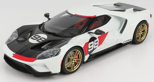 GT-SPIRIT - 1/18 - FORD USA - GT N 98 2021 - TRIBUTE 24h DAYTONA K.MILES L.RUBY 1966 - WHITE CARBON RED