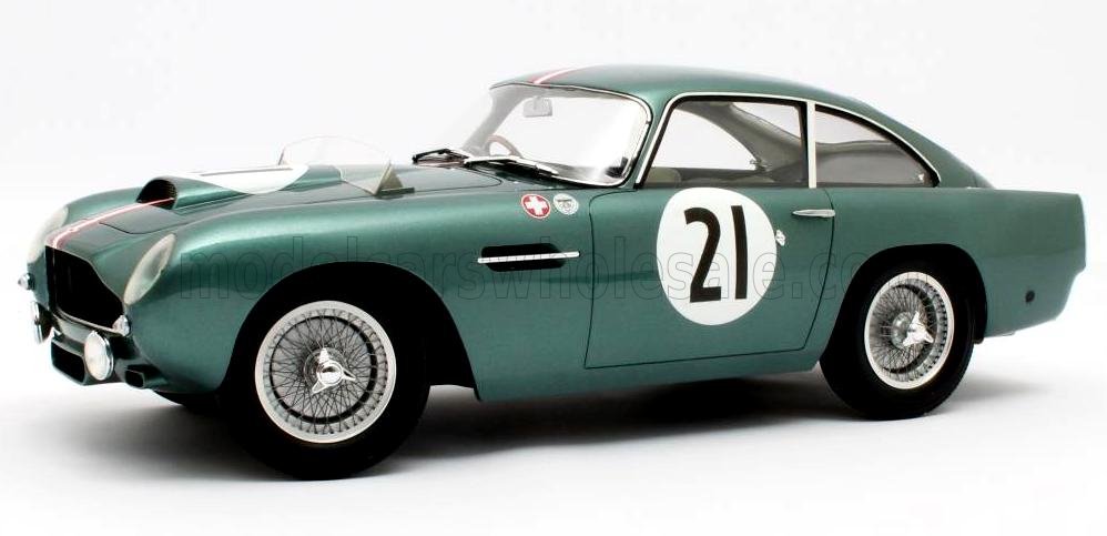 MODEL-CARS - 1/12 - ASTON MARTIN - DB4 GT 3.0L S6 TEAM ECURIE TROIS CHEVRONS N 21 24h LE MANS 1959 H.PATTHEY - R.CALDERARI - GREEN MET