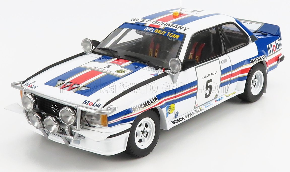 SUN-STAR - 1/18 - OPEL - ASCONA 400 (night version) N 5 RALLY SAFARI 1982 W.ROHRL - C.GEISTDORFER - WHITE BLUE RED