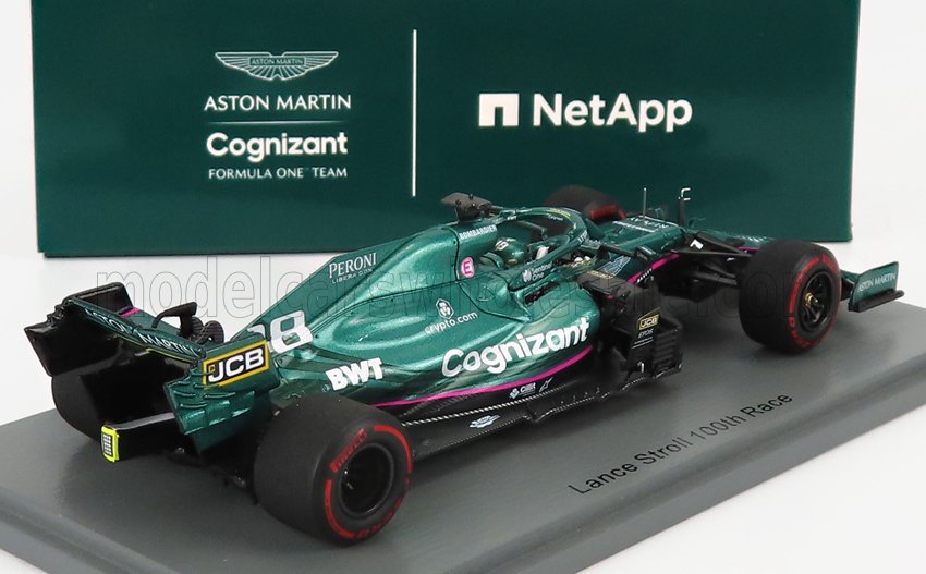 SPARK-MODEL - ASTON MARTIN - F1 AMR21 MERCEDES M12 EQ POWER+ TEAM COGNIZANT FORMULA ONE N 18 ABU DHABI GP 2021 LANCE STROLL - 100th GP