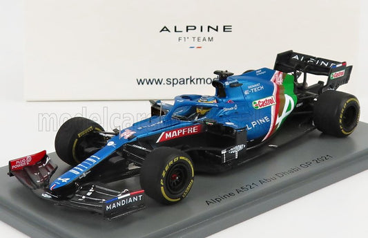 SPARK-MODEL - RENAULT - F1 A521 RENAULT E-TECH 20B TEAM ALPINE N 14 8th ABU DHABI GP 2021 FERNANDO ALONSO