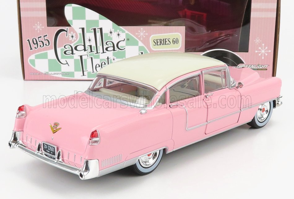 GREENLIGHT - 1/24 - CADILLAC - FLEETWOOD SERIES 60 1955 - PINK WHITE