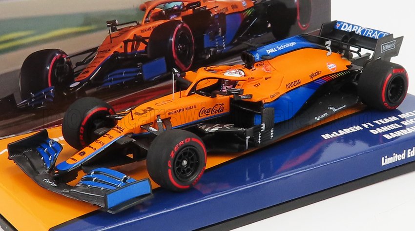 MINICHAMPS - McLAREN - F1 MCL35L MERCEDES M12 EQ POWER+ TEAM MCLAREN N 3 7th BAHRAIN GP 2021 DANIEL RICCIARDO