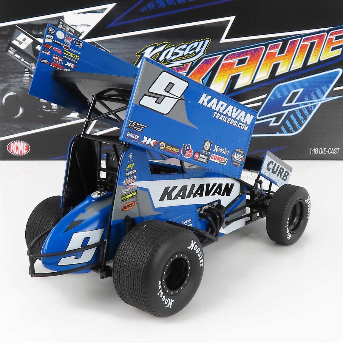 ACME-MODELS - 1/18 - FORD USA - TEAM KARAVAN TRAILERS N 9 SPRINT CAR SEASON 2021 K.KAHNE - BLUE