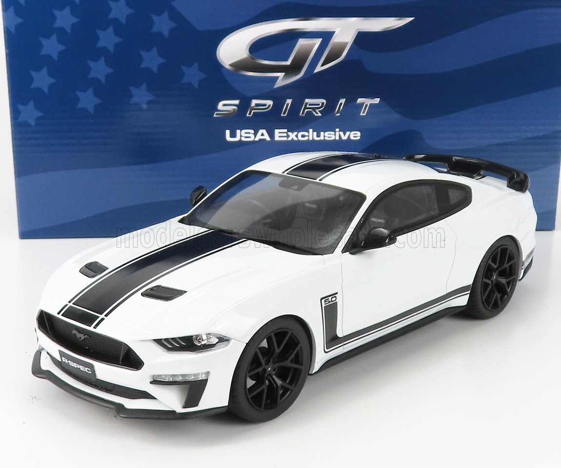 GT-SPIRIT - 1/18 - FORD USA - MUSTANG COUPE 5.0 R-SPEC RHD 2020 - WHITE BLACK