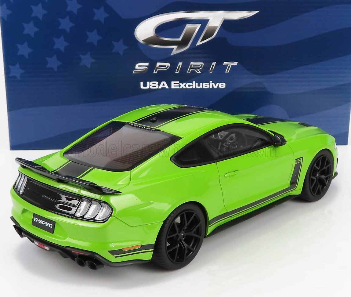 GT-SPIRIT - 1/18 - FORD USA - MUSTANG COUPE 5.0 R-SPEC RHD 2020 - LIGHT GREEN BLACK