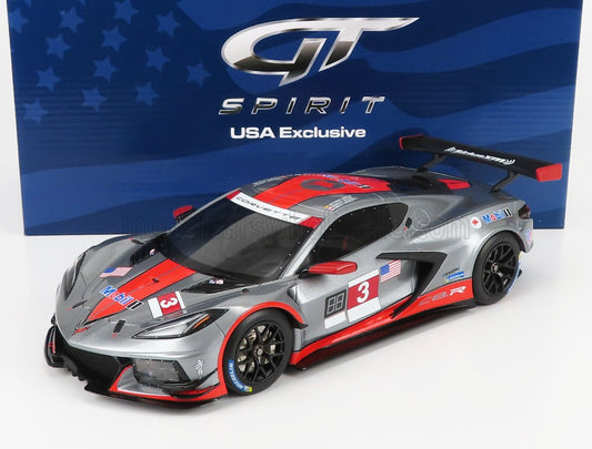 GT-SPIRIT - 1/18 - CHEVROLET - C8.R 5.5L V8 TEAM CORVETTE RACING N 3 12h SEBRING LHD 2021 A.GARCIA - J.TAYLOR - N.CATSBURG - GREY RED