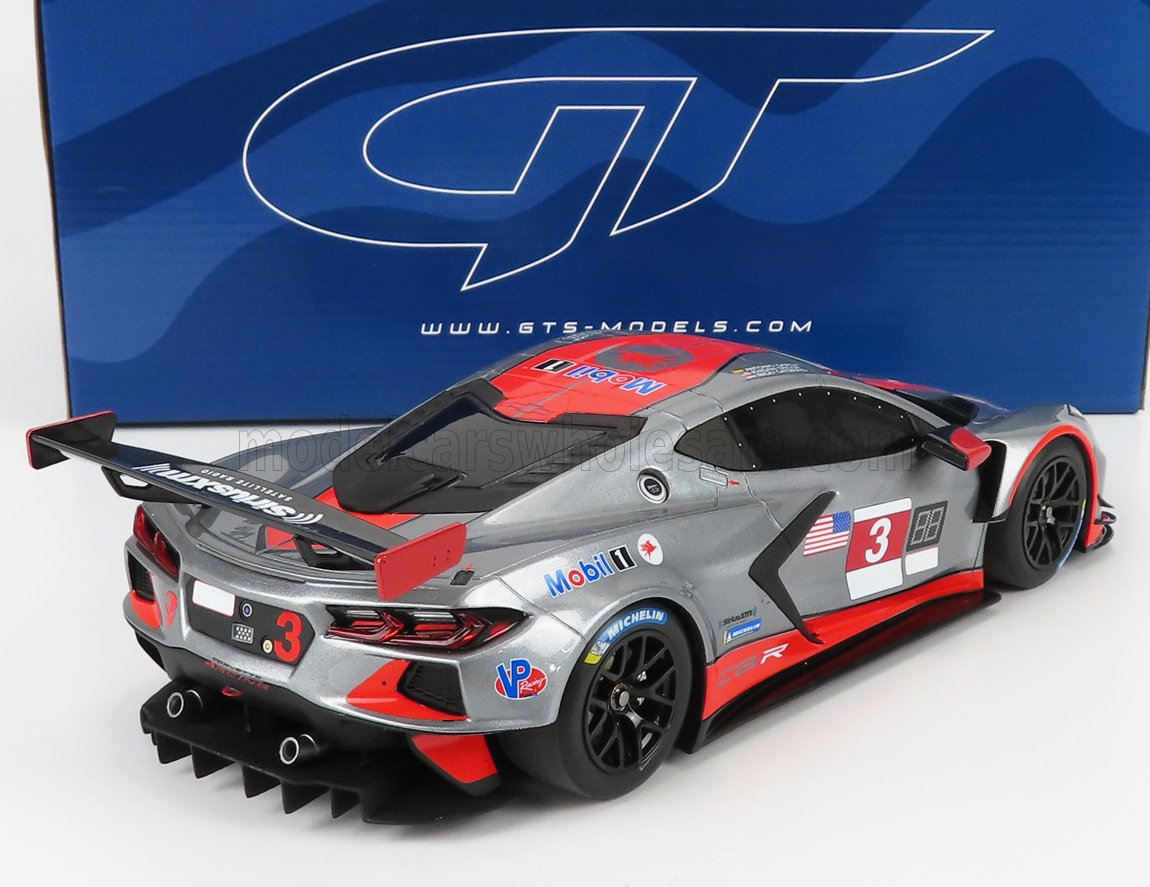 GT-SPIRIT - 1/18 - CHEVROLET - C8.R 5.5L V8 TEAM CORVETTE RACING N 3 12h SEBRING LHD 2021 A.GARCIA - J.TAYLOR - N.CATSBURG - GREY RED