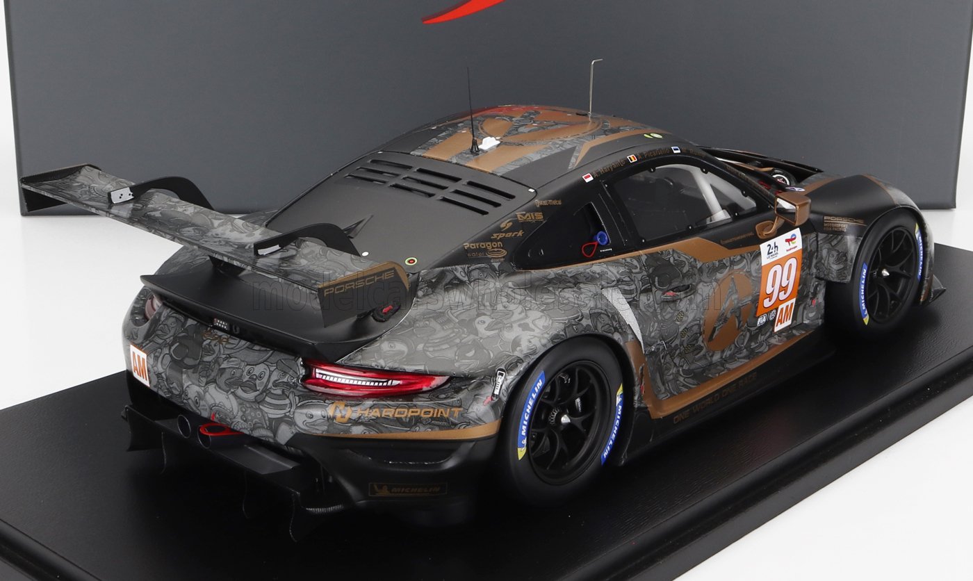 SPARK-MODEL - 1/18 - PORSCHE - 911 991 RSR-19 4.2L TEAM HARDPOINT MOTORSPORT N 99 24h LE MANS 2022 A.HARYANTO - A.PICARIELLO - M.RUMP - CON VETRINA - WITH SHOWCASE - SPECIAL BOX - BLACK