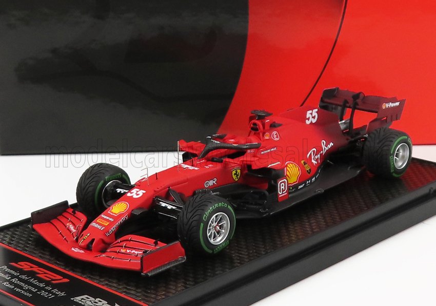 BBR-MODELS - FERRARI - F1 SF21 TEAM SCUDERIA FERRARI MISSION WINNOW N 55 5th EMILIA ROMAGNA ITALY GP 2021  (RAIN TIRES) CARLOS SAINZ JR.