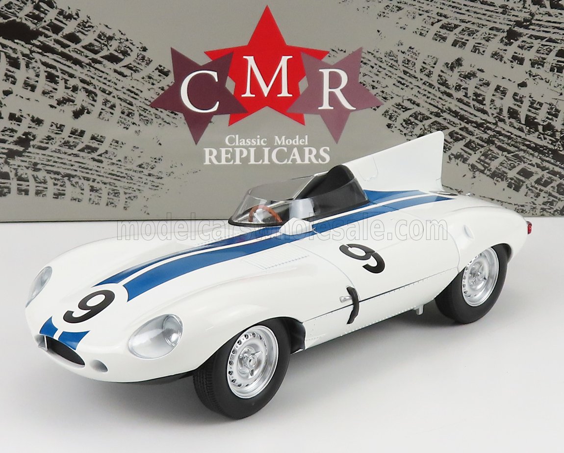 CMR - 1/18 - JAGUAR - D-TYPE 3.4L TEAM BRIGGS CUNNINGHAM N 9 24h LE MANS 1955 P.WALTERS - W.SPEAR - WHITE BLUE