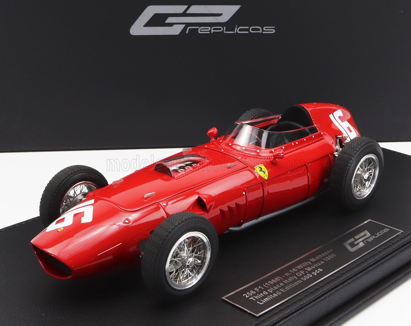 GP-REPLICAS - 1/18 - FERRARI - F1 246 SCUDERIA FERRARI N 16 3rd MONZA GP ITALY 1960 WILLY MAIRESSE - RED