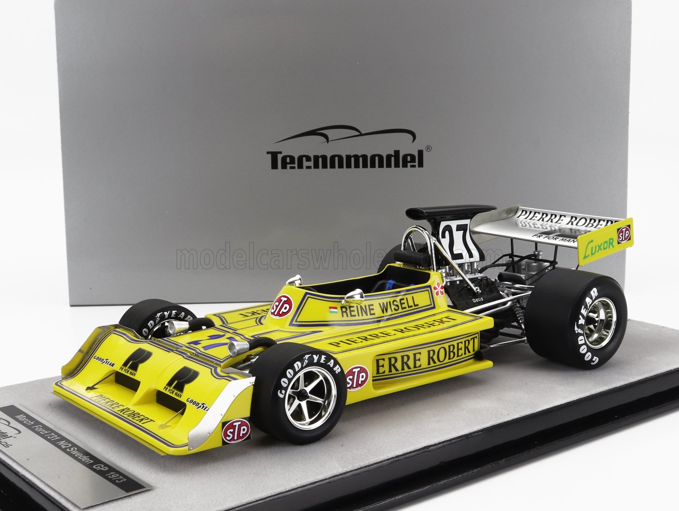 TECNOMODEL - 1/18 - MARCH - F1 731 FORD N 27 SWEDEN GP 1973 REINE WISELL - YELLOW