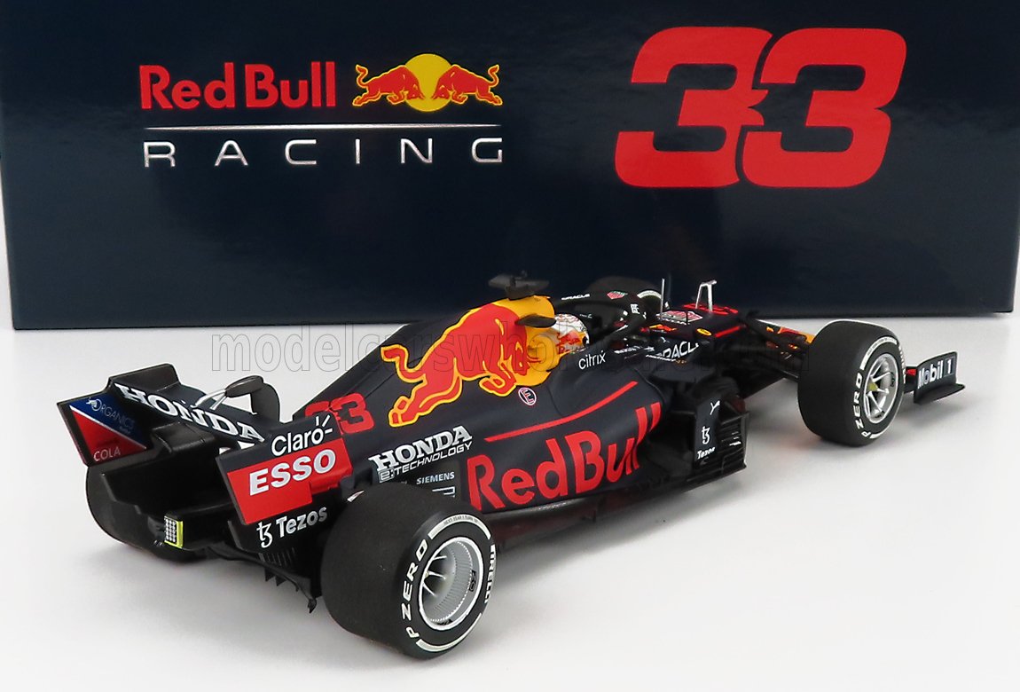 MINICHAMPS - RED BULL - F1 RB16B HONDA RA620H TEAM ASTON MARTIN N 33 WINNER ABU DHABI GP 2021  - WITH PIT BOARD WORLD CHAMPION  - MAX VERSTAPPEN